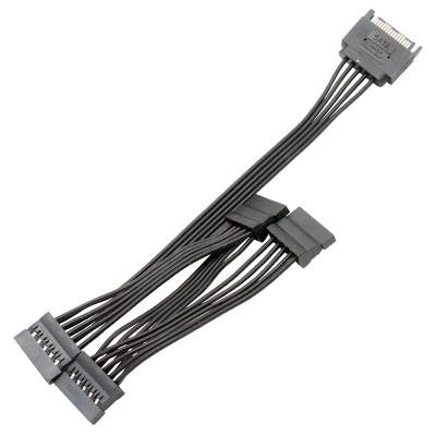 China Copper computer hard disk interface sata15pin bogus serial port one to four SATA power cord hard disk interface power expansion for sale