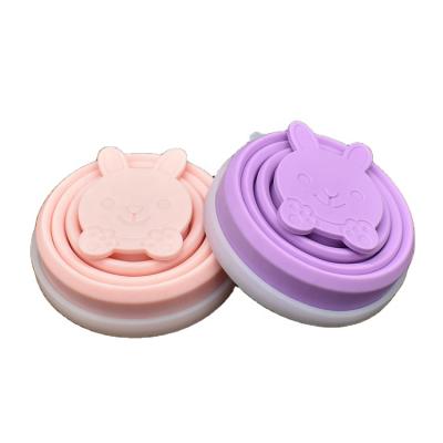 China High Quality Viable 200ml Silicone Resin Baby Drinking Water Collapsible Folding Slot Cups Menstrual Beer Wine Travel Cup With Lid for sale