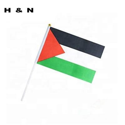 China FLYING Cheap Stock 100% Polyester 14*21cm 30*45cm Palestine Hand Flag For Promotion for sale