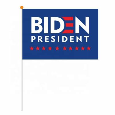 China High Quality Decoration 14*21cm Polyester Hand Waving Biden Trump 2024 Flag For Decoration Election for sale