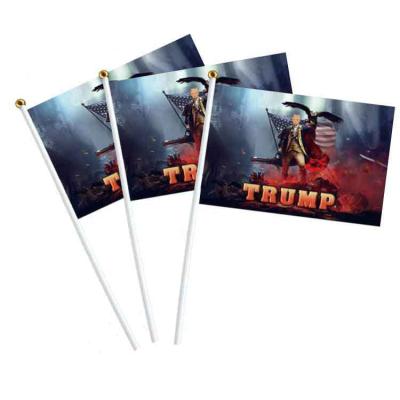 China Decoration Election 14*21cm Polyester Hand Waving Biden Trump 2024 Flag For Decoration Election for sale