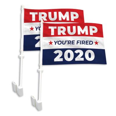 China Custom 2024 Health Care Institutes Best Price Polyester 12*18inch 30*45cm President Trump Car Flag For Decoration for sale