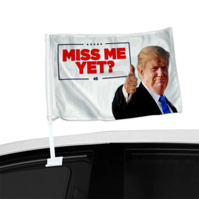 China 2024 Custom Made Miss Me Yet Trump Polyester 12*18inch 30*45cm Health Care Institutes Factory Direct Sale Car Flag For Decoration for sale