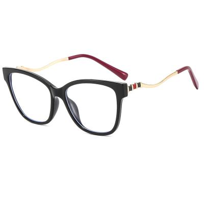 China Retro Fashionable Cat Eye Blue Light Blocking Anti-blue Light Glasses Optical Frame Cat Eye Frame TRr90 for sale