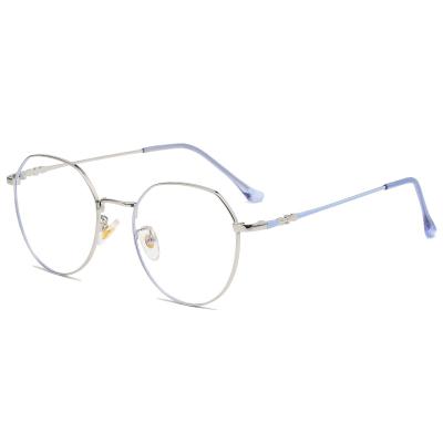 China For reading glasses shape round metal glass frame retro computer blue light glasses for men and women for sale