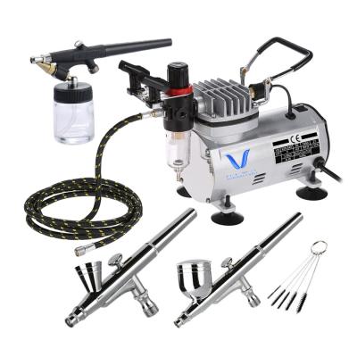 China LinhaivetA Hobby Airbrush Gun Oil Free Airbrush Kit with Compressor Machine Tanning Kit for sale