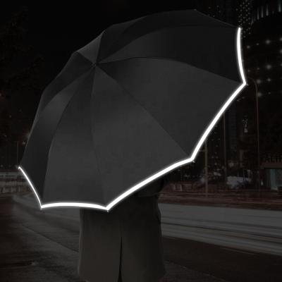 China Automatic Folding Inverted Umbrella Custom Reflective Inverted Umbrella Compact Windproof Led Reverse Umbrella for sale