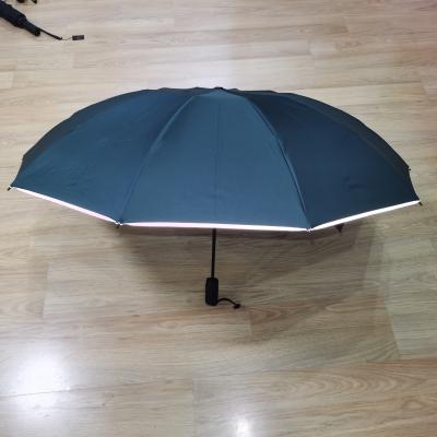 China High windproof SPF+ Safe walk at night reversable reflective folding Inverted umbrella for sale