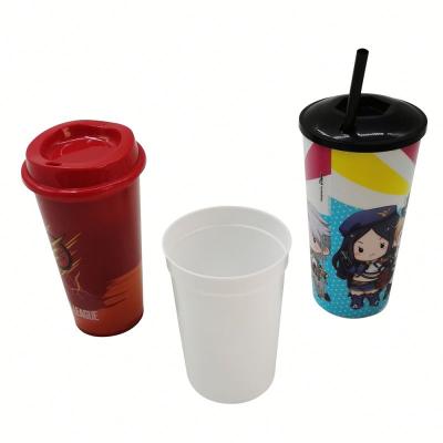 China Wholesale outdoor travel 16 oz plastic reusable coffee cup mug with lid custom logo for sale