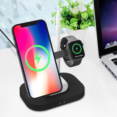 China Mobile Phone 4 in 1 Magnetic Safe Holder Folding Wireless Charging Hub for Apple Pencil iwatch for sale