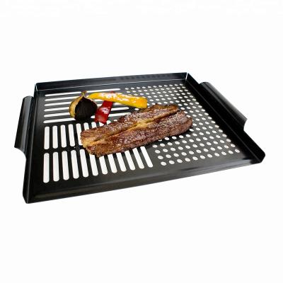 China Corrosion Resistance Non Stick Rectangular BBQ Grill Topper for sale