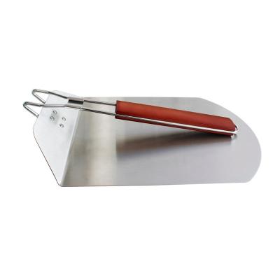 China Wholesale Sustainable Pizza Tools Stainless Steel Pizza Skin Folding Shovel With Wooden Handle for sale