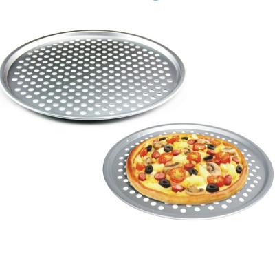 China Sustainable Non-Stick Round Metal /carbon Steel Pizza Tray Round Pizza Baking Pan for sale