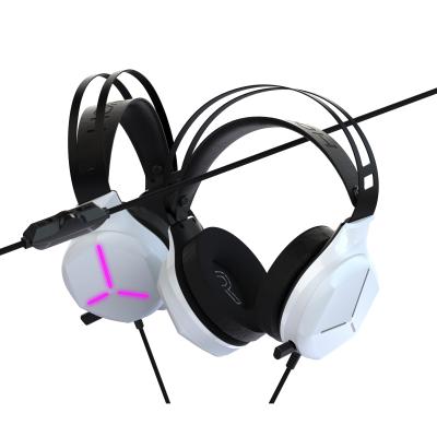 China Best Headphone Honcam 2021 PS5 3D Budget PC Wired White RGB PS4 Gaming Headset With Microphone For Playstation5 Xbox Nintendo Switch for sale