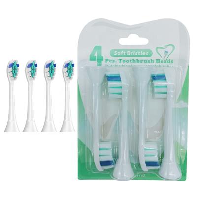 China Household Wholesale Price Electric Brush Heads Oral Hygiene YH732 4pcs Replaceable Toothbrush Head For Home Used for sale