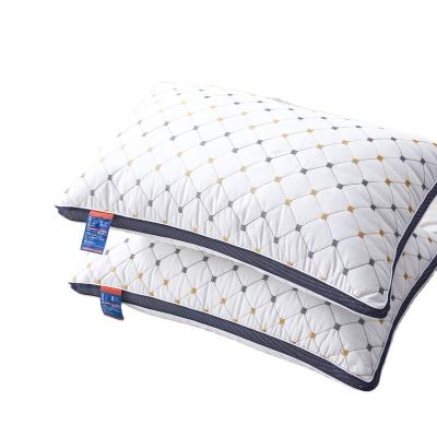 China Anti Dust Mite Hilton pillow double line custom high quality and soft hotel bed pillows polyester Pillow for sale