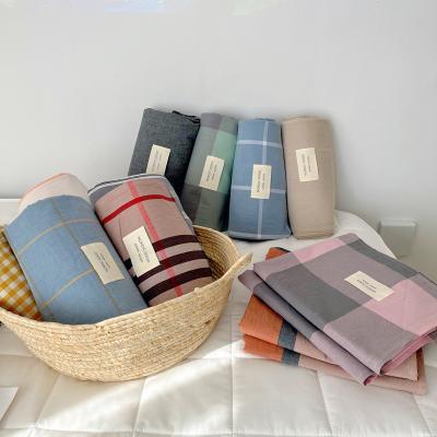 China Anti-Static Hot sale New Simple Fashion Design 100% Cotton Yarn Dyed Washed Cotton Pillowcase  32 Colors For Home Choose for sale