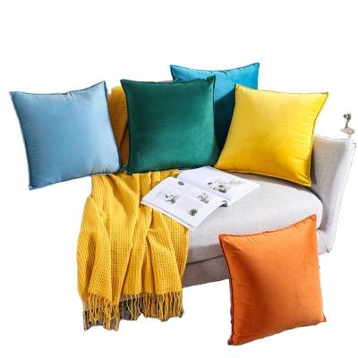 China Anti-Static Wholesale Velvet Fabric Pillowcase Solid Color Pillow Case for Bed Sofa Cushion Cover 45*45cm for sale