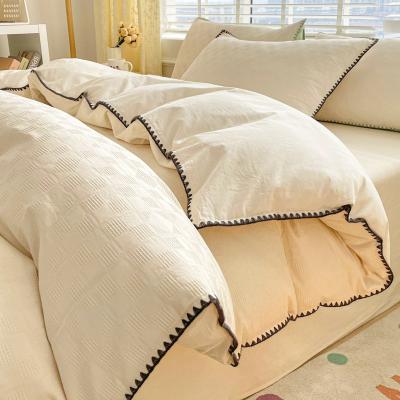 China Folded 100% cotton bedding bedsheet wholesale cheap duvet  cover sets for sale