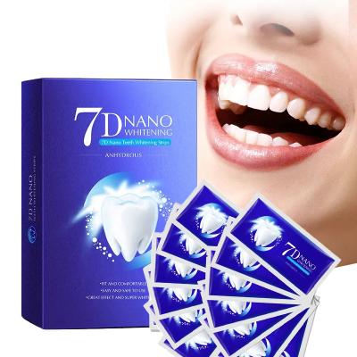 China For Home Use Private Label Logo 7D Bright White Tooth Strips Home Non Peroxide 6%HP 7D Organic Teeth Whitening Strips for sale