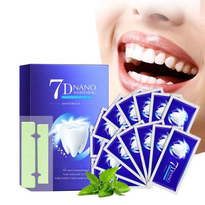 China For Home Use OEM  7D Diamond Bright White 6% HP Strong Viscosity Teeth Whitening Dry Strips 0 Residue for sale