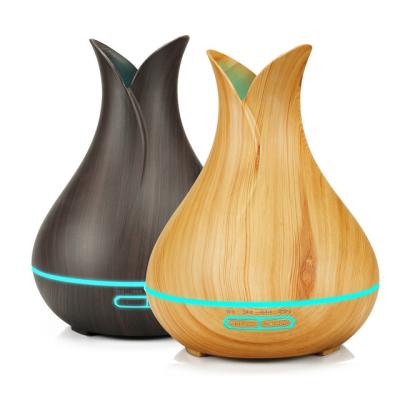 China Mini Humidifier 400ml Household Personal Air Humidifier Wood Grain Aroma Diffuser Space Diffuser Home Aroma Defuser for sale