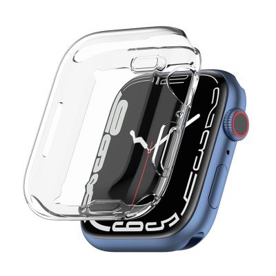 China Durable Waterproof Silicon Transparent Case For Apple Watch Series 1 2 3 4 5 6 Se 7 Screen Protector For Iwatch Clear Cover 38/40/41/42/44/45mm for sale