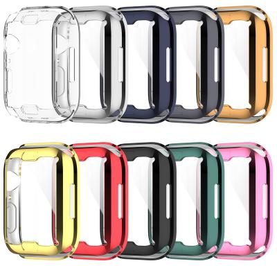 China Durable Waterproof Electroplate TPU Protective Case 40MM 44MM For Apple Watch Series 5 Series 6 TPU Clear View Protective Cover For Iwach Case for sale