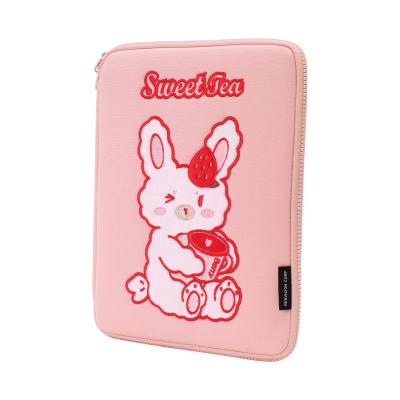 China Cute Nbear 11inch Ladies Cotton Fashion Korea Cotton Laptop Case Single Sleeve Pink Shockproof Laptop Bags for sale