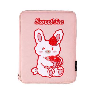 China Nbear 11inch Fashion Custom Pink Korea Laptop Case Single Sleeve Cute Laptop Bag Cotton Shockproof Tablet Pouch for sale