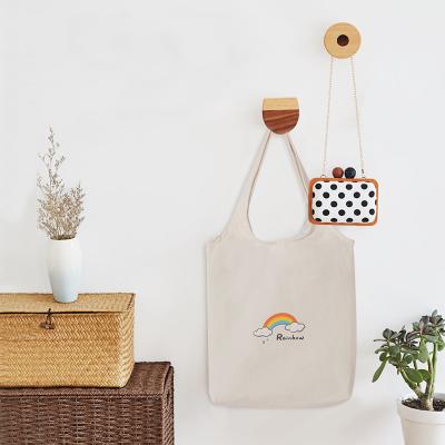 China Nbear Large Capacity Rainbow Cartoon Grocery Cotton Canvas Shopping Bag Packaging Eco-Friendly Handled Promotional Cheap Bag for sale