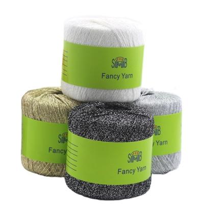 China FY-KN2303 China Manufacturer Glitter Anti-bacteria Fancy Yarn Popular Selling Embroidery smb hand knitting yarn metallic lurex for sale