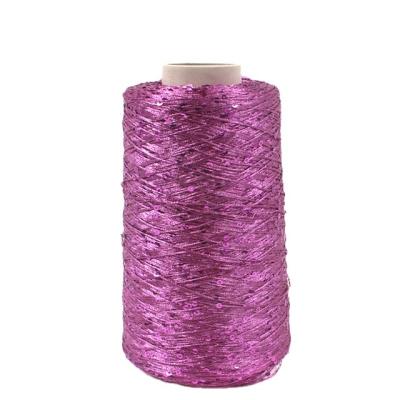 China Hot selling fancy yarn Suzhou huicai blend yarn sequin knitting yarn with sequins GG boutique loaf sequin yarn for sale