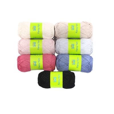 China Hot Sale 100g Polyester Cotton Yarn Anti-static Sparkle Cotton Yarn Metallic Skeins Hand Knitting Cotton Glitter Yarn For Knitting for sale