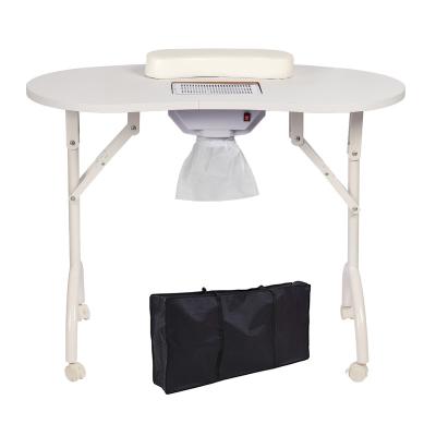 China Customized Foldable Modern Manicure Table Nail Tech Table With Dust Collector Nail Desk for sale