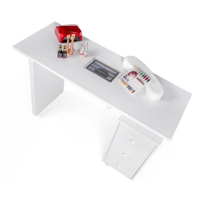 China Modern Rectangle Manicure Table Top Modern Manicure Pedicure Table Nail Desk With Dust Collector for sale