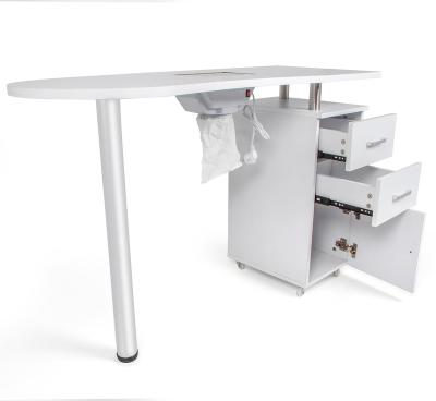 China Modern luxury salon beauty manicure table with drawers for sale