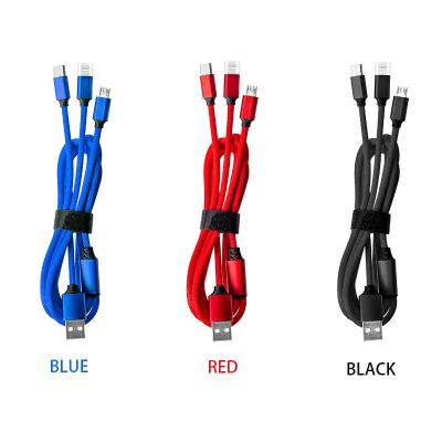 China Mobile Phone Types Mobile Phone Hot Selling Data Cable Fast Charging 3 in 1 USB Cable Suit for Apple Android Type-C for sale