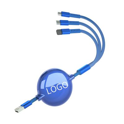 China 150cm fast charging mulit usb cable retractable charging usb micro type c extension line and for iphone 3 in 1 usb cable for sale