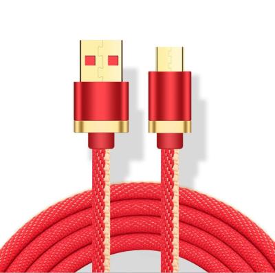 China Double color nylon woven tube strong nylon woven tube fast charging USB cable and fast charging mode double color and gold-plated head for Iphone for sale