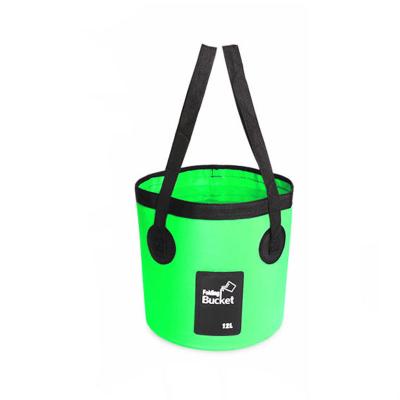 China Wholesale Multifunctional PVC Folding Bucket Outdoor Fishing Bag Waterproof Picnic PVC 12L 20L Folding Camping Bucket for sale