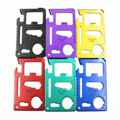 China Outdoor Survival Survival Laser Print Custom Logo Colored Credit Card Knife Multi Tool for sale