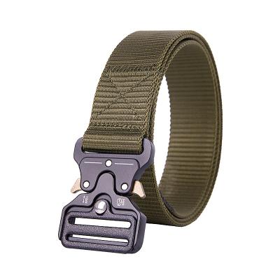 China Outdoor Survival Tactical Belt, Military Style Webbing Riggers Web Belt With Heavy Duty Metal Quick Release Buckle for sale