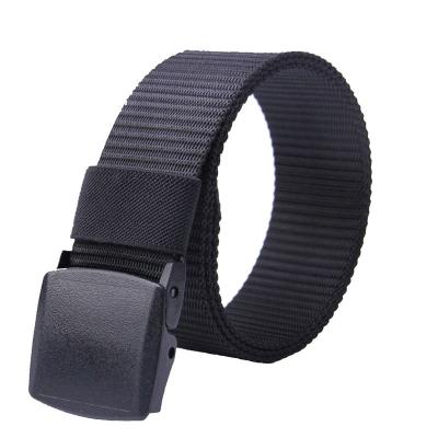 China Logo Outdoor Camping Army Survival Military Tactical Belt Cheap Prices Outdoor Custom High Quality Nylon Webbing Webbing With Plastic Buckle for sale