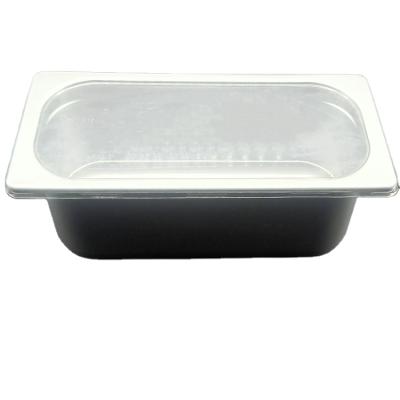 China Microwavable Disposable Gray Plastic Ice Cream Container Large Capacity Ice Cream Tub for sale