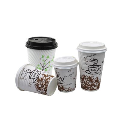 China PlA Wholesale Stronger Durable Custom Disposable Hot Selling Corrugated Paper Cup Directly for sale