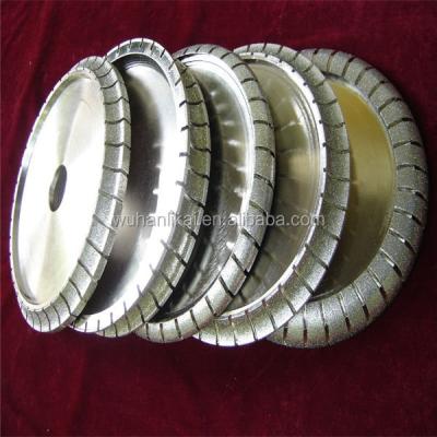 China Marble granite round wet /dry groove plated diamond stone edge profiling wheel for marbla and granite for sale