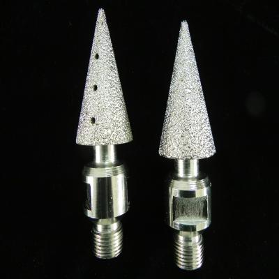 China The 1/8 inch sharp hollow bit stone. in diameter welded diamond finger bits grinding stone for sale