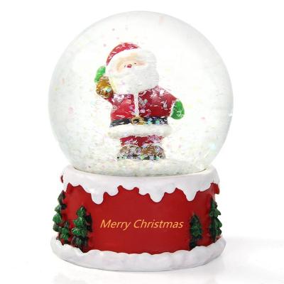 China Custom Christmas Santa Claus Water Globe Snow Globe Resin From Europe For Christmas Festival Gifts for sale