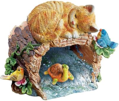 China 2022 Sleep Cat Downspout Extension Statue Decoration Europe Garden Decoration Polyresin Figurine 3*4 for sale